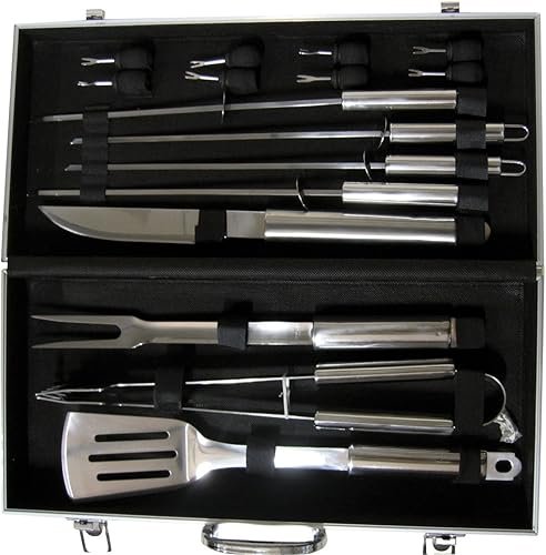 Pradel Excellence WB107 - Utensilios de Barbacoa en maletín (16 Piezas)