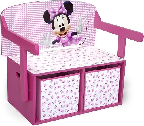 Delta Children Minnie 3 En 1 - Banco de Almacenamiento y Escritorio, Unisex