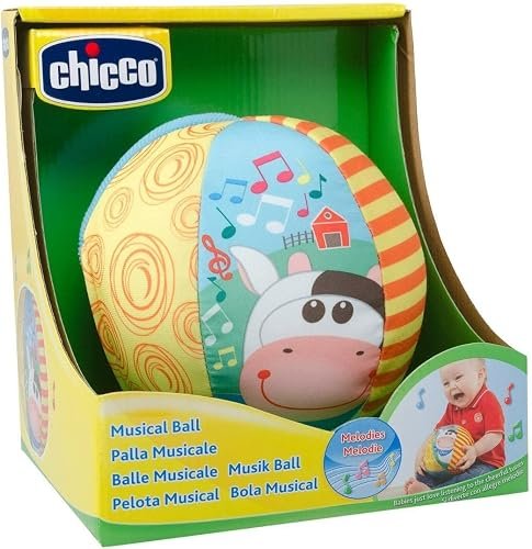 Chicco - Pelota Musical para bebés, Suave y Blanda, con música Cuando Rueda