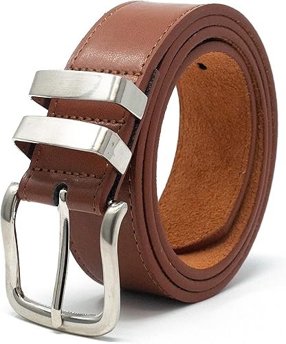 Ossi Cinturón para hombre de 38 mm con doble presilla - negro o marrón o bronceado (tamaño