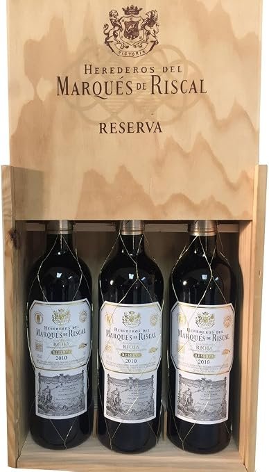 Caja de madera 3 botellas - Márques de Riscal Reserva 2013 - Vino tinto
