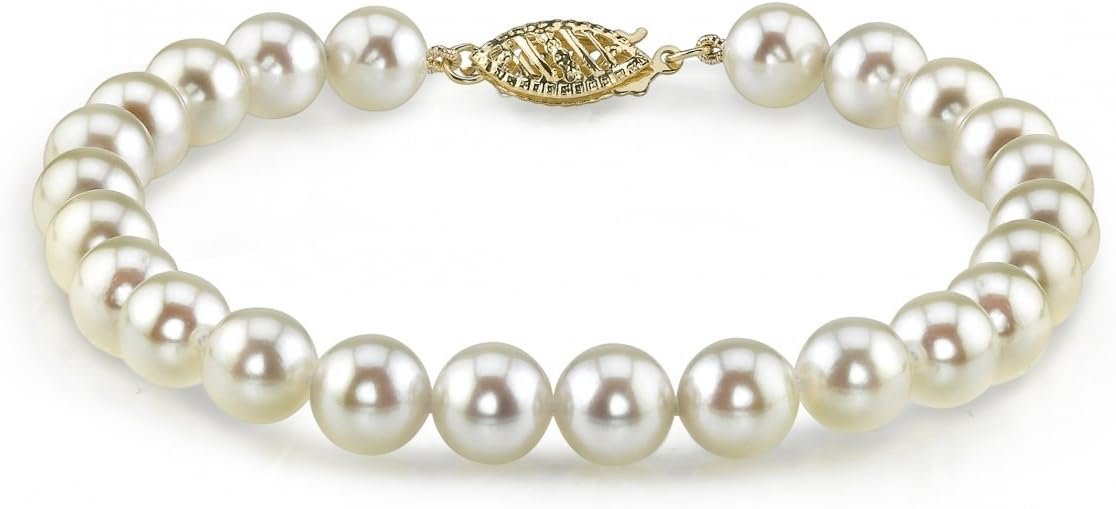 The Pearl Source 14 k (585) oro amarillo redonda Perlas akoya perla
