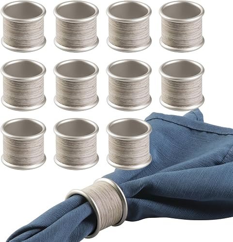 mDesign Juego de 12 servilleteros Individuales – Prácticos servilleteros metálicos con Ele