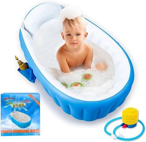 Piscina Infantil Verano de Bañera Hinchable Anti-Resbaladiza Piscina Ducha Plegable Cuenca