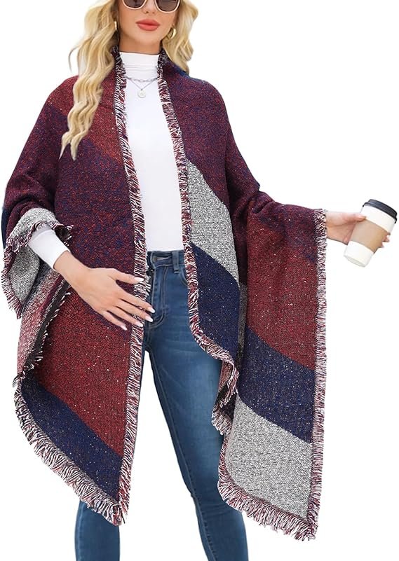 heekpek Bufanda Para Mujer Caliente Mantas Tartán Bufanda Pashmina Larga Enrejado Mantón I