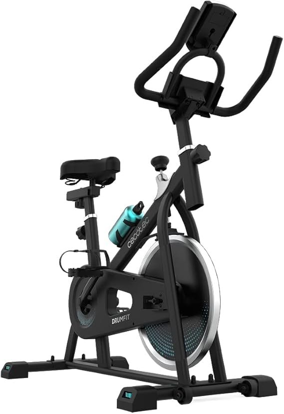 Cecotec Bicicleta Estática Indoor DrumFit Indoor, Volante de inercia de 6 a 13 Kg, Resiste
