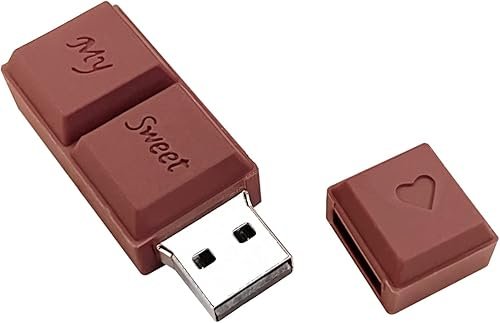 Uflatek 16 GB Memoria USB 2.0, Chocolate Modelo Pendrive Alta Velocidad Flash Drive Marrón
