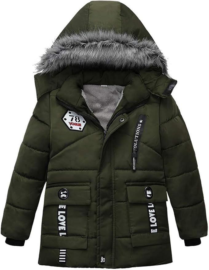 Chaqueta Plumifero Niño Niña Abrigo de Plumas con Capucha Invierno Nieve Esqui 2-7 años