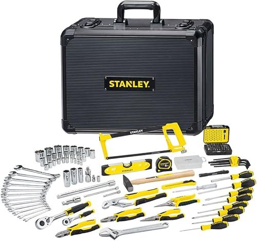 STANLEY Maletín de Mantenimiento 142 Piezas, Alicates, Llave, Nivel, Medidor, Destornillad