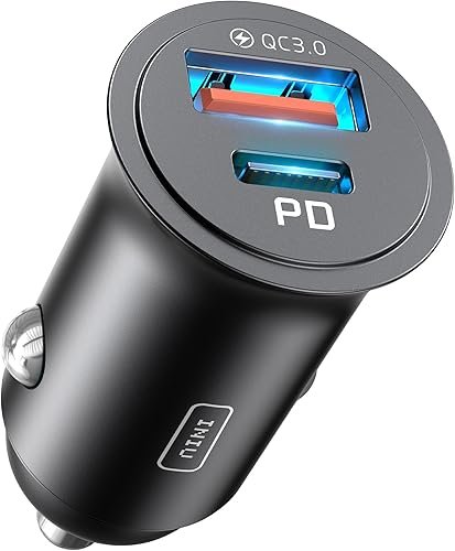 INIU Cargador Coche Carga Rápida 60W, Cargador Mechero Coche, 12V USB-C Cargador Movil Coc