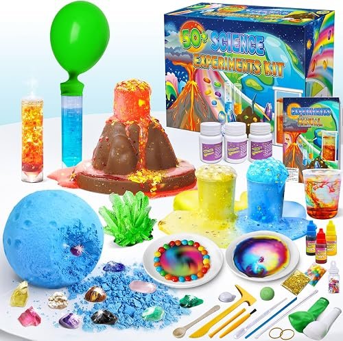 UNGLINGA Kit Científico con 50+ Experimentos para Niños, Kit de Ciencias Juego de química,