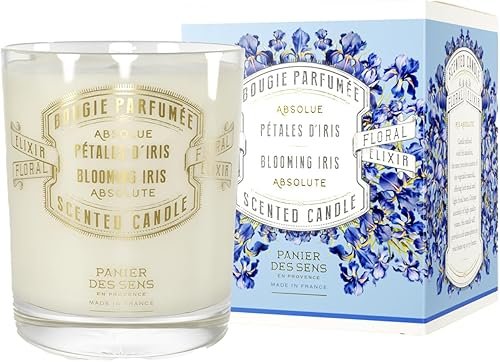 Panier des Sens -Vela aromática de Pétalos de Iris - Vela Decorativa de Cristal - Perfume 