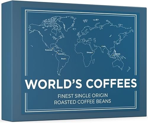 Black Vibes - Caja de 6 Cafés Naturales En Grano - WORLD'S COFFEES - 420g | 6x70g | Café N