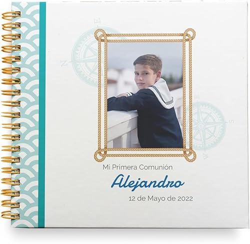 Libro de Firmas Comunión Personalizado - Libro Tamaño 25 x 21 cm. Personalización en Porta